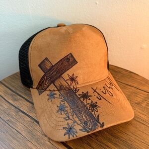 It is well, Hand Burned Cross Baseball Cap